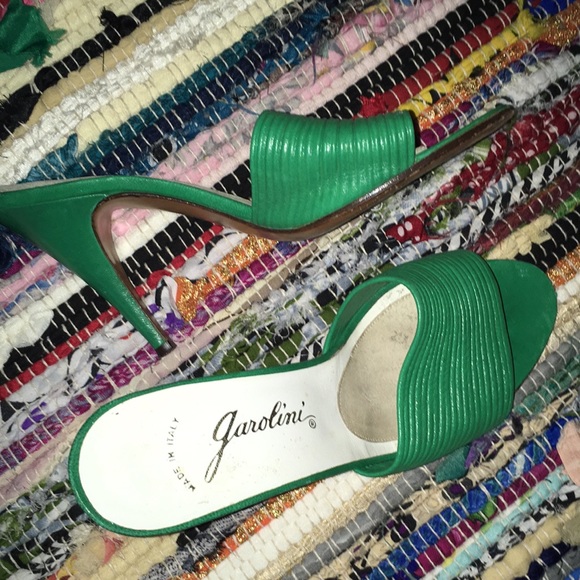 VTG 80’s GAROLINI LIME LEATHER STILETTO SANDAL SZ 7.0M Italy - Picture 4 of 8